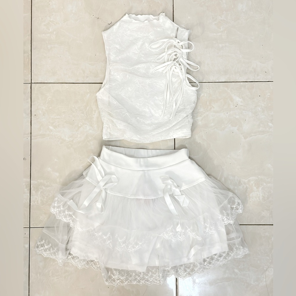 White girly skirt set